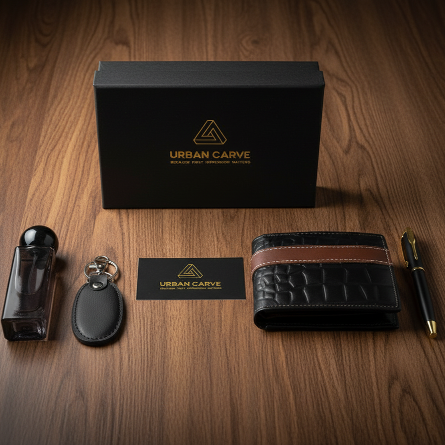 Celebrate in Style: Premium Gift Box for Him | Premium Perfume | Executive Pen | Croc Textured Wallet | Keychain