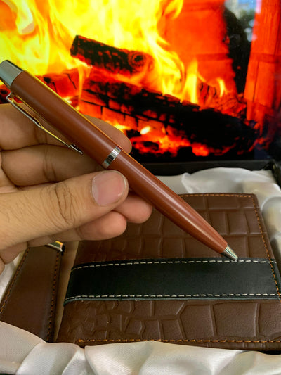 Legacy Set for Him: Premium Textured Wallet, Keychain & Pen