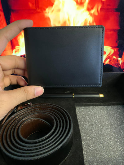 Signature Series Gift Box – Classic Leather Wallet, Belt & Executive Pen