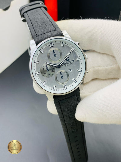 CHAXIGO Men's Quartz Leather Watch – Classic Alloy Case, Waterproof, Large Dial – Model 6707-9