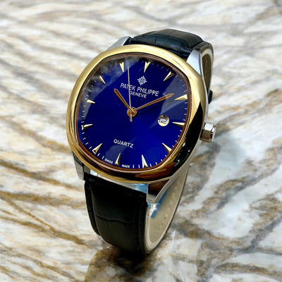Patek Philippe Master Lock Watch – Date Function with Genuine Leather Strap