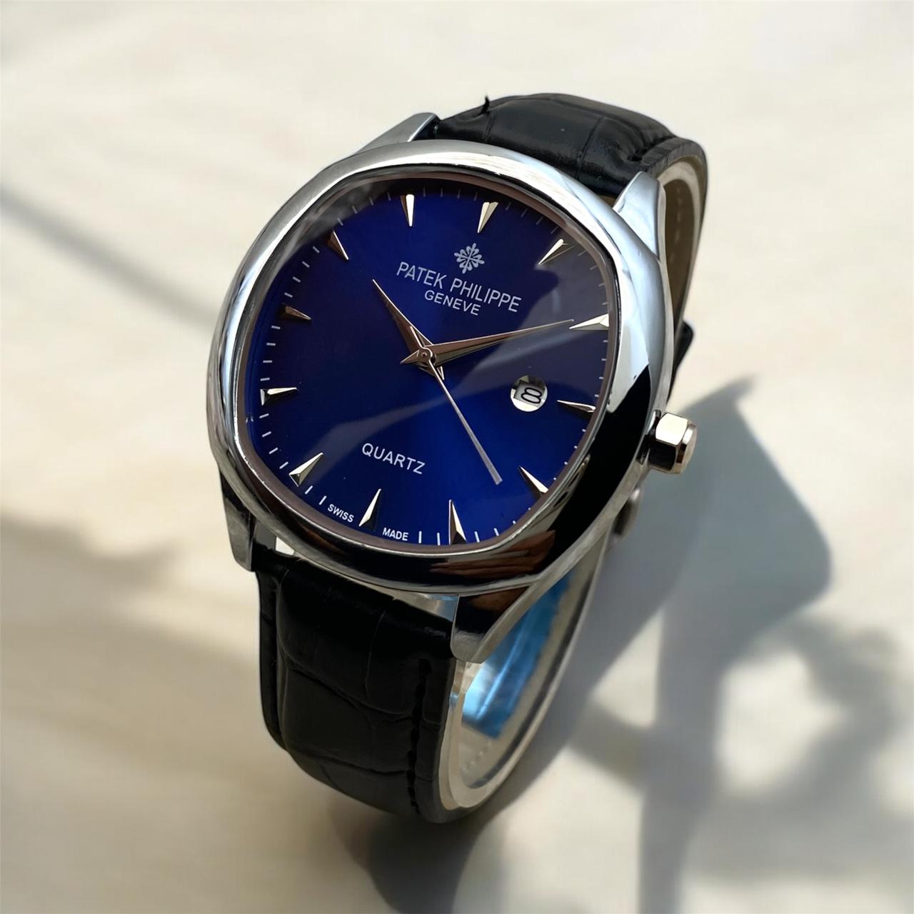 Patek Philippe Master Lock Watch – Date Function with Genuine Leather Strap