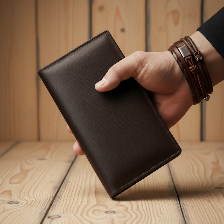 Premium Cow Leather Card Holder long Wallet – Slim, Durable & Stylish for Everyday Carry
