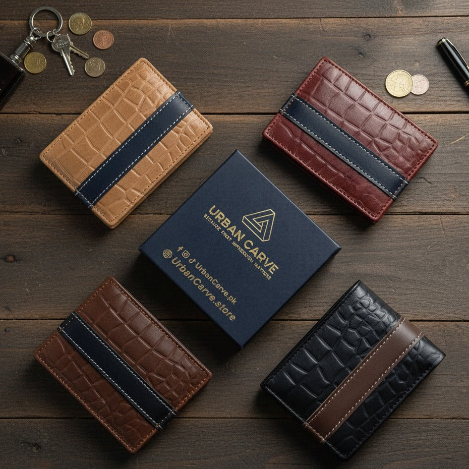 Urban crocodile Style Leather bi-fold Wallet for Men