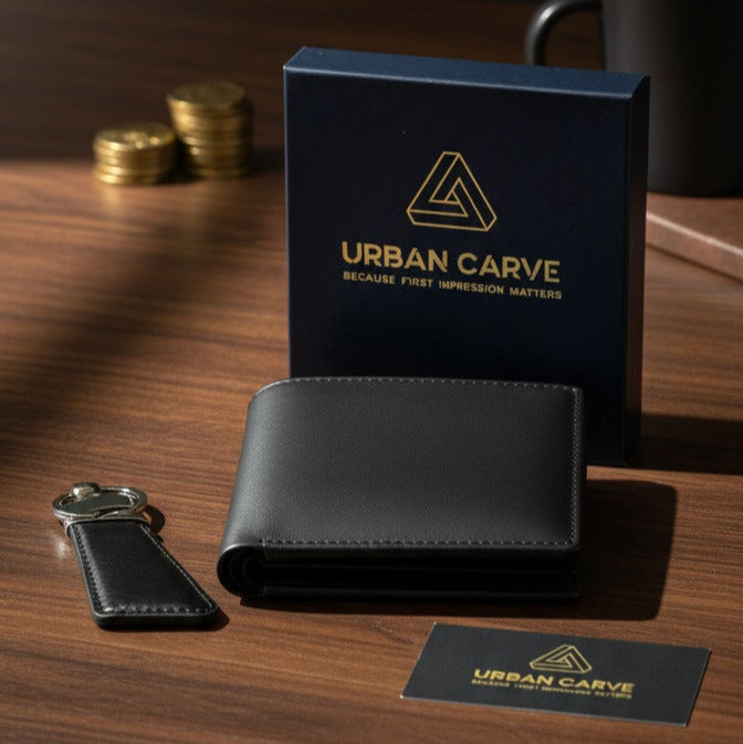 Wallet & Keychain Set – Minimalist Leather Combo