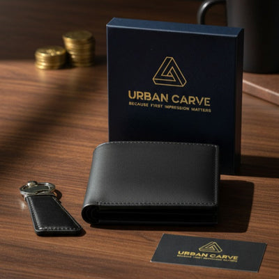 Wallet & Keychain Set – Minimalist Leather Combo