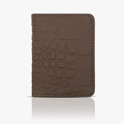 Premium Croc-Textured Leather Card Holder Wallet